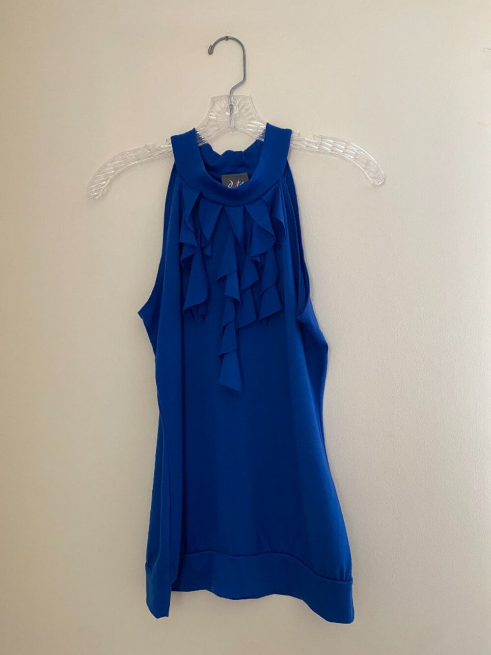 Royal Blue Ruffle Tank Top - Picture 2 of 7